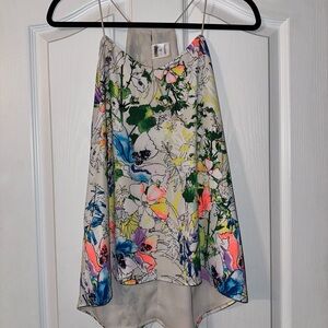 Express Blue and Pink Asymmetrical High-Low Blouse